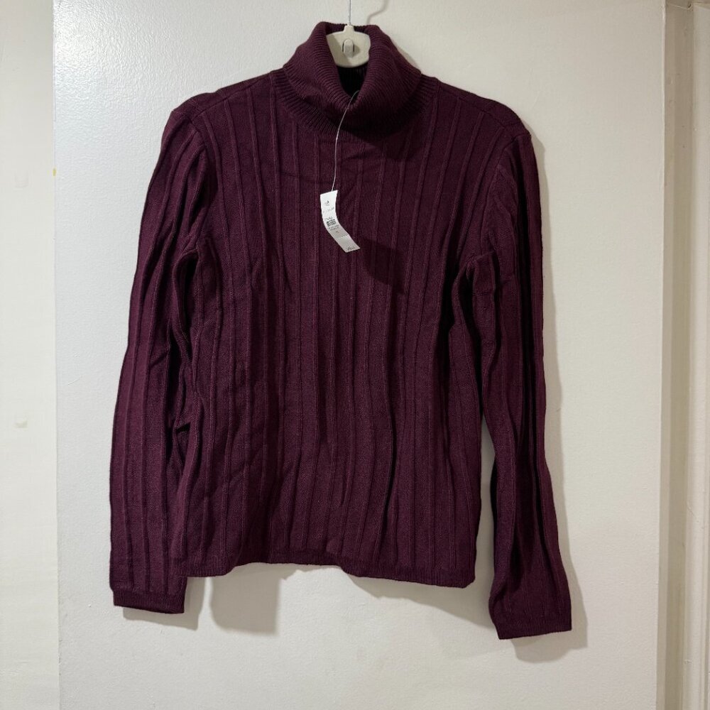 🏷 *NWT* Ann Taylor Ribbed Turtleneck Sweater – Burgundy | Size M | 🍷 - Picture 8 of 10